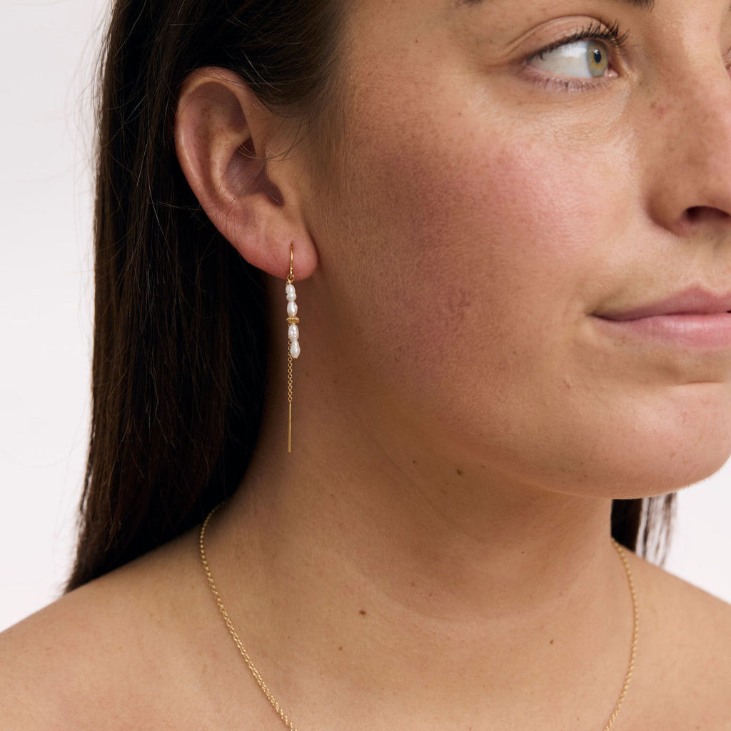 Lola Thread Earrings - Gold