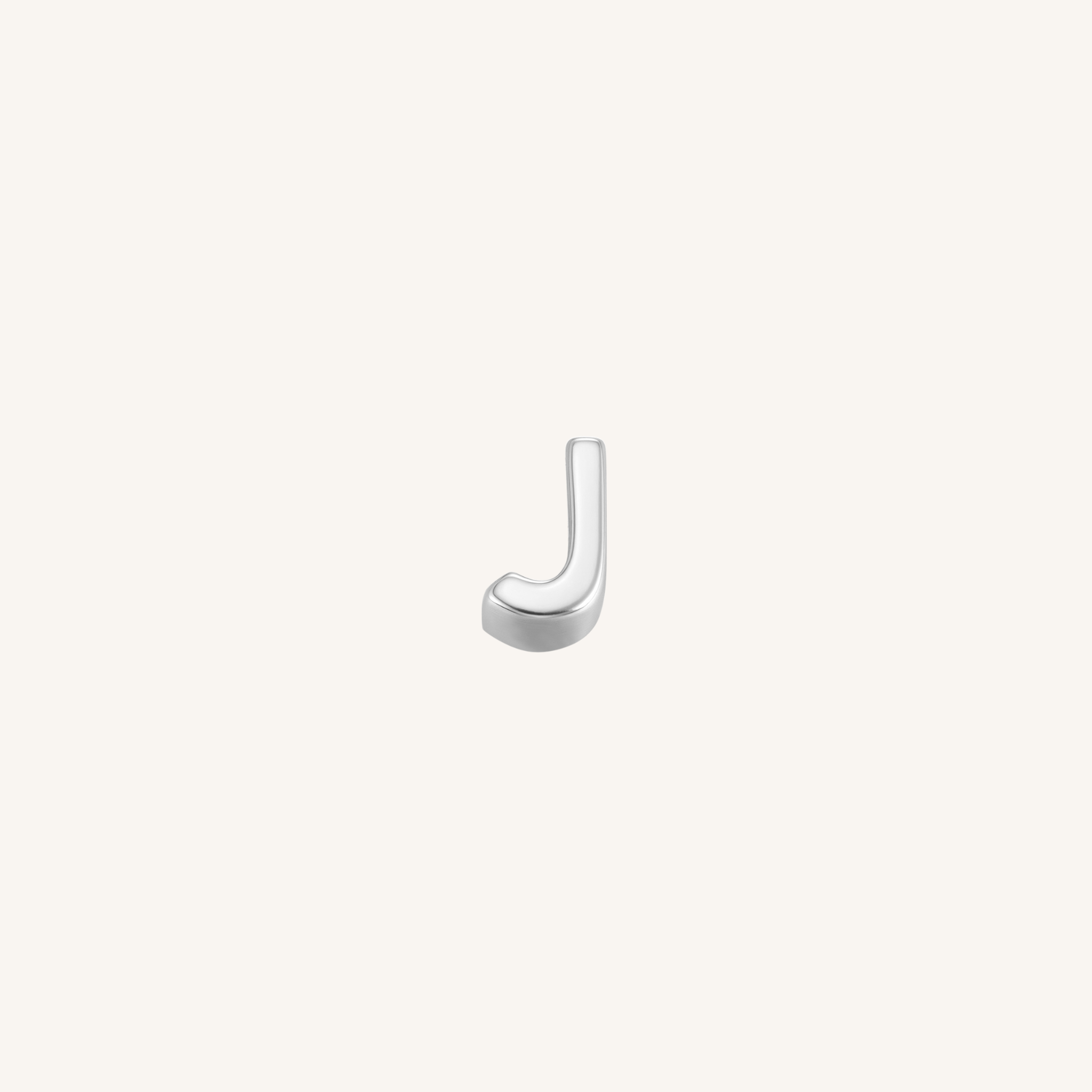 Letter J charm in silver