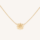 July Birth Flower Necklace  - Water Lily - 14k Gold Filled