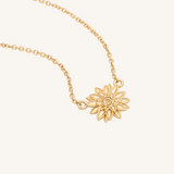 July Birth Flower Necklace  - Water Lily - 14k Gold Filled