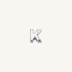 Letter K charm in silver
