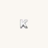 Letter K charm in silver