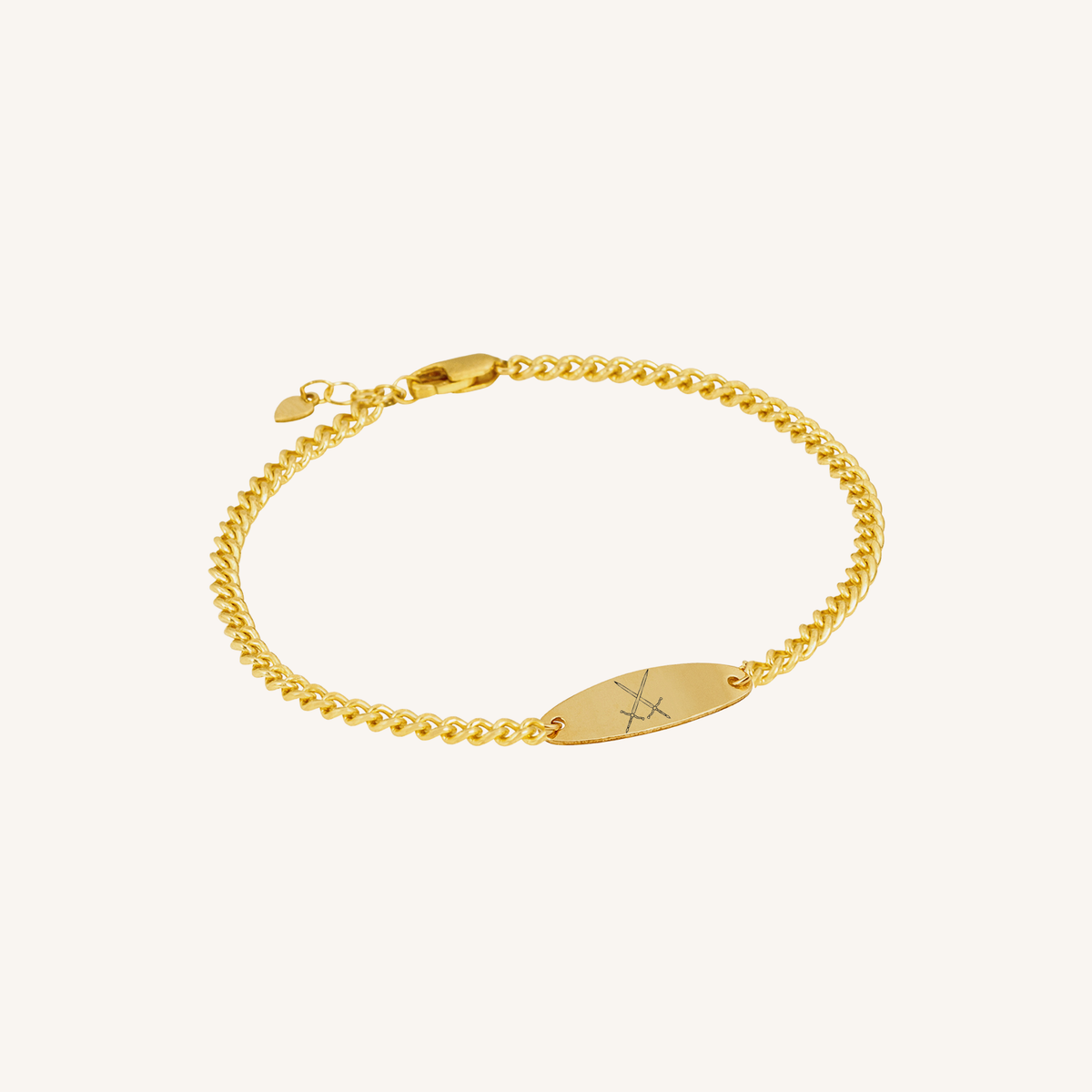 Newcastle Knights Engravable Oval Charm Bracelet - LIMITED EDITION - Gold