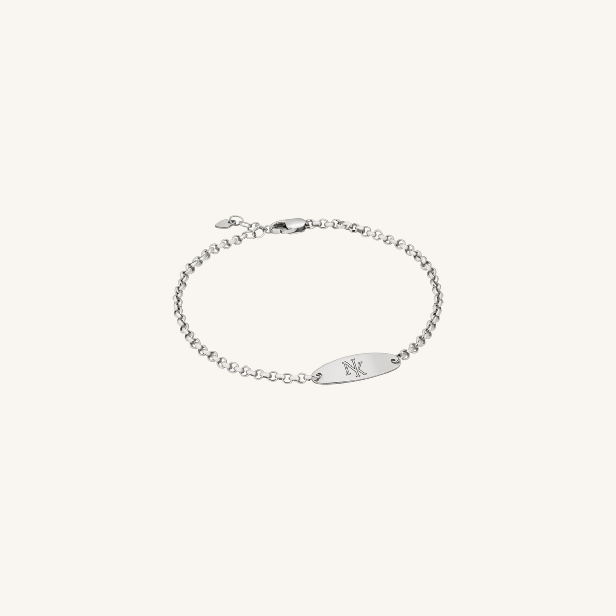 Newcastle Knights Engravable Oval Charm Bracelet - LIMITED EDITION - Silver