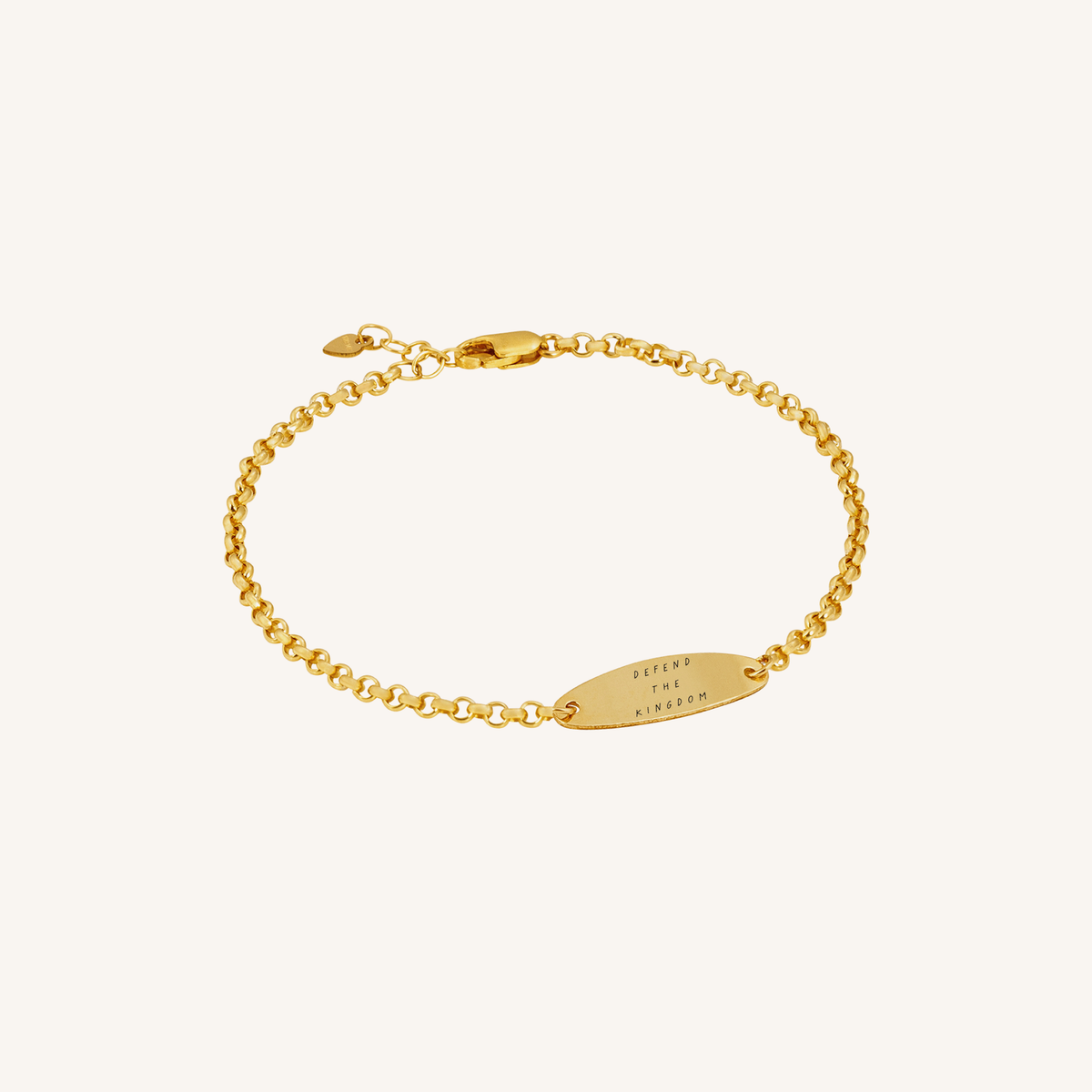 Newcastle Knights Engravable Oval Charm Bracelet - LIMITED EDITION - Gold