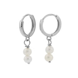 Laura Pearl Earrings in Silver