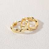 Leanne Twisted Hoop Earrings in Gold