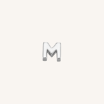 Letter M charm in silver