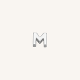 Letter M charm in silver