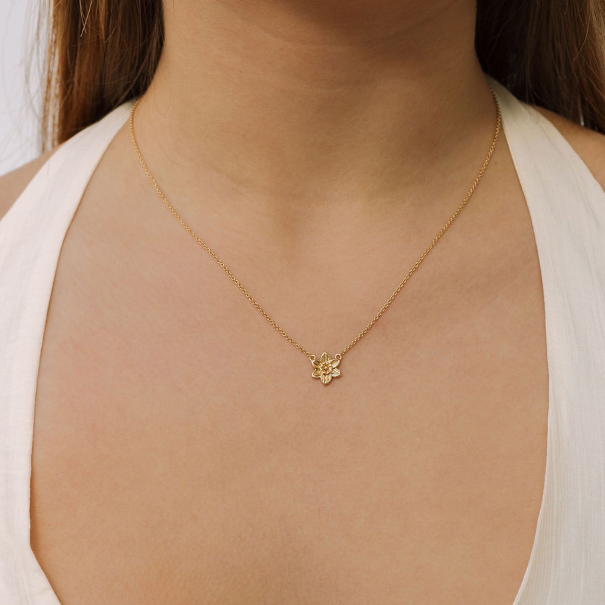 March Birth Flower Necklace Daffodil