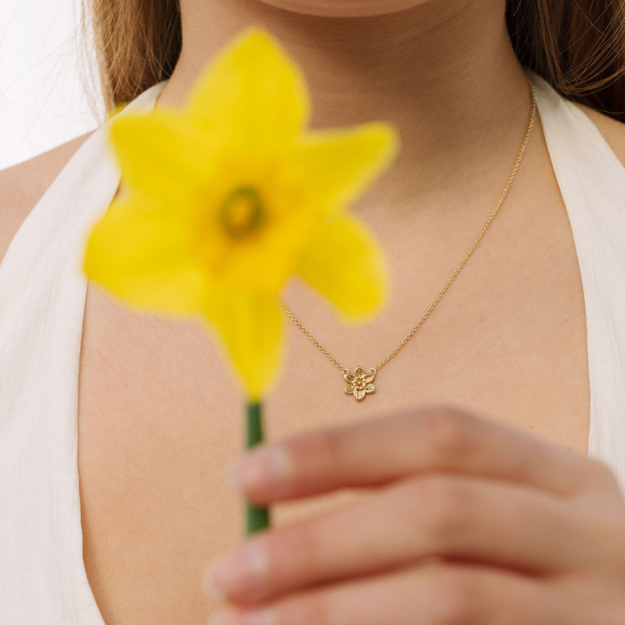 March Birth Flower Necklace Daffodil
