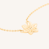 March Birth Flower Necklace  - Daffodil - 14k Gold Filled