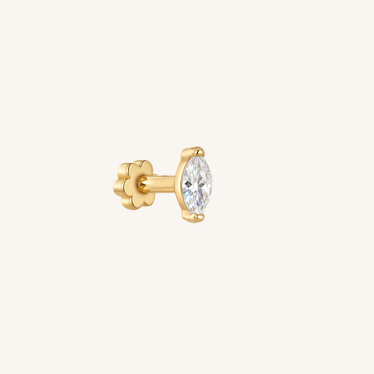 Marquis Flat Back Earrings | SINGLE - 14k Gold Filled