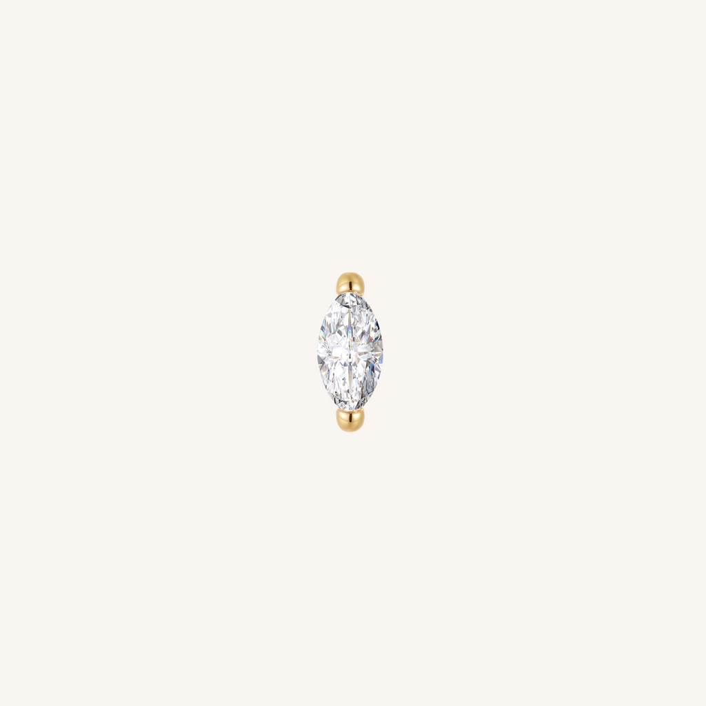 Marquis Flat Back Earrings | SINGLE - 14k Gold Filled
