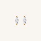 Marquis Flat Back Earrings – 14k Gold Filled Threaded Studs