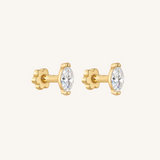 Marquis Flat Back Earrings – 14k Gold Filled Threaded Studs