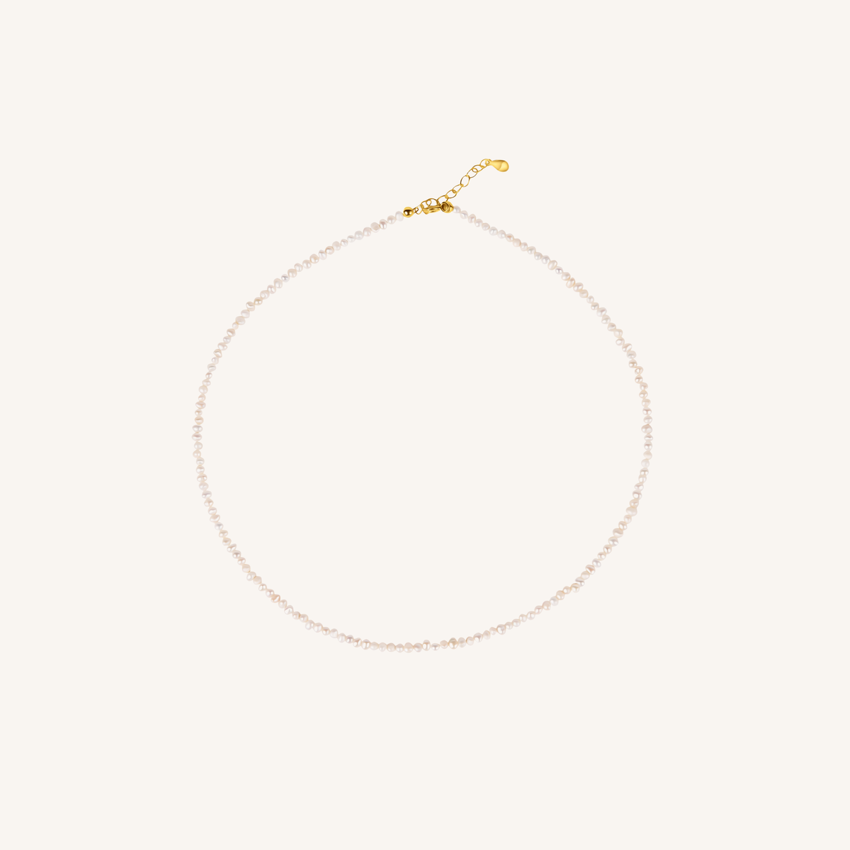 Pearl necklace on white background