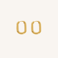 Gold hoop earrings on a white background