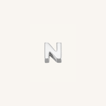Letter N charm in silver