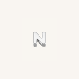 Letter N charm in silver