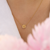 November Birth Flower Necklace  - Chrysanthemum - 14k Gold Filled