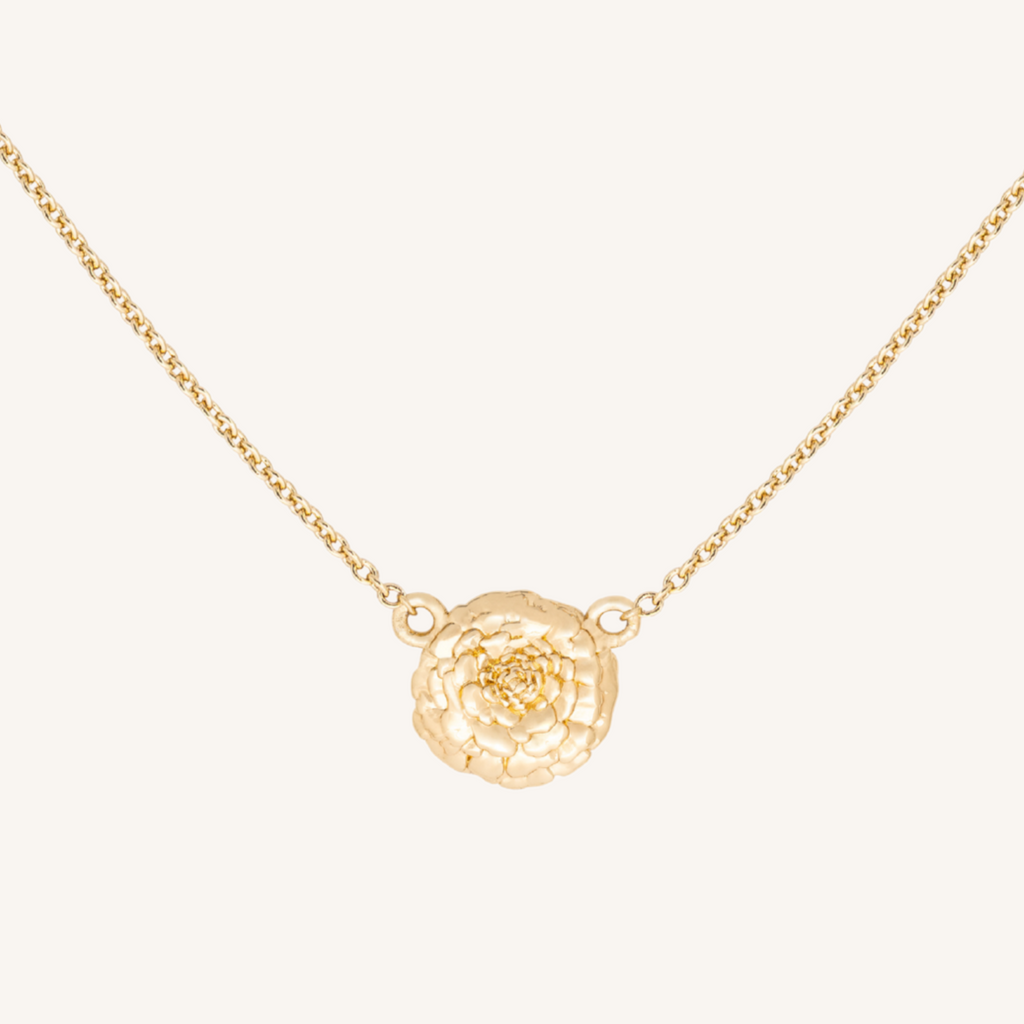 October Birth Flower Necklace | Marigold - 14k Gold Filled