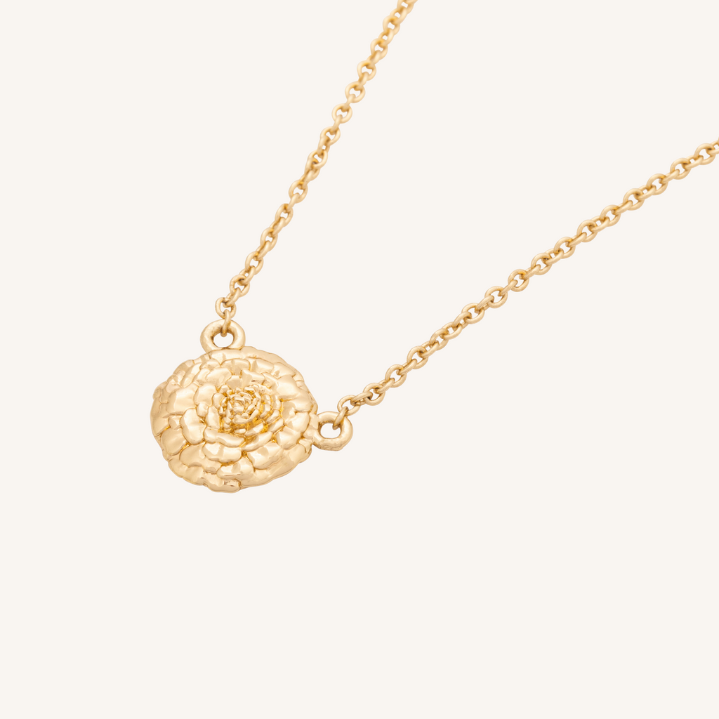 October Birth Flower Necklace | Marigold - 14k Gold Filled