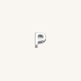 Letter P charm in silver