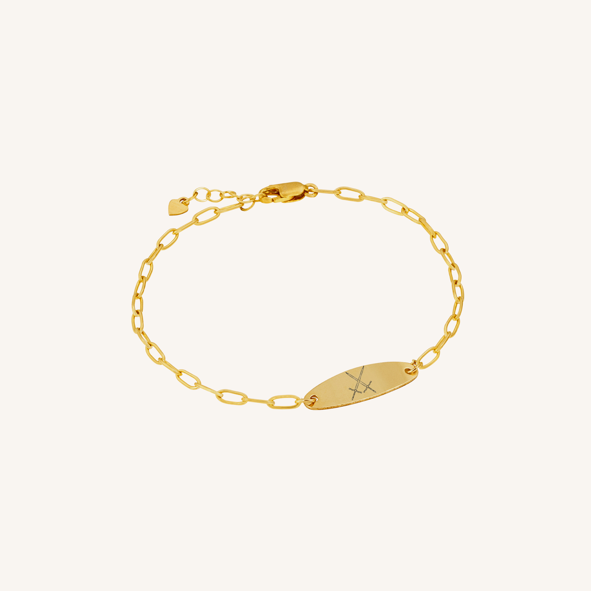 Newcastle Knights Engravable Oval Charm Bracelet - LIMITED EDITION - Gold