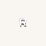 Letter R charm in silver