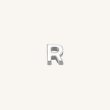Letter R charm in silver