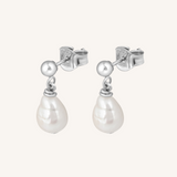 Remi Pearl Drop Earring - Silver