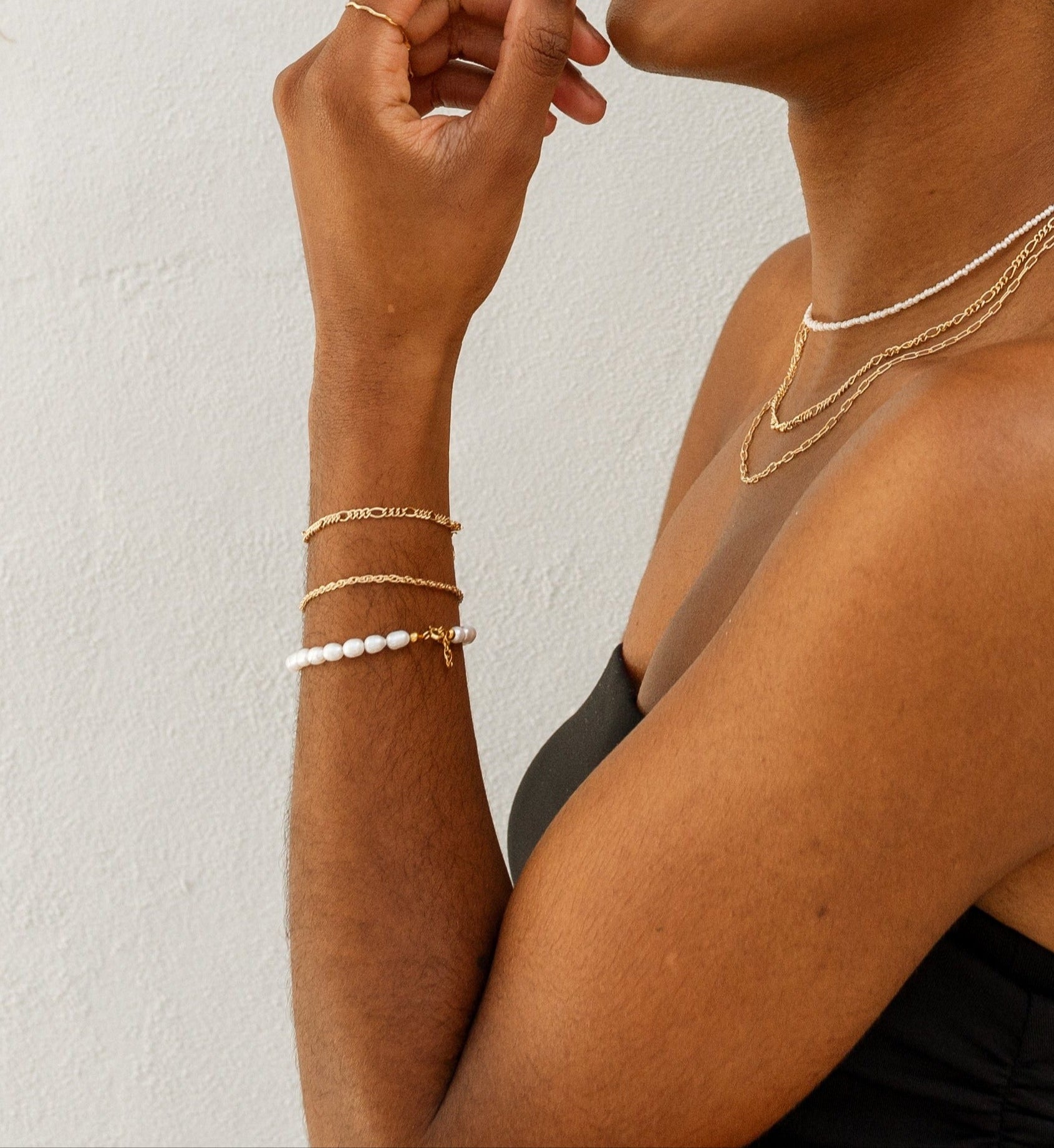 Rhea Figaro Bracelet Gold
