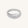 Silver ring on a white background