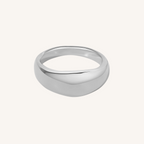 Silver ring on a white background