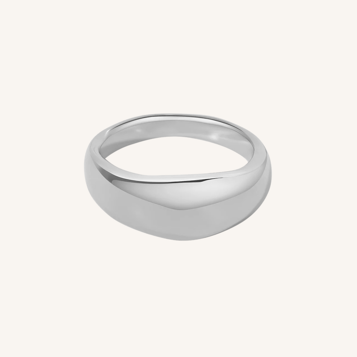 Silver ring on a white background