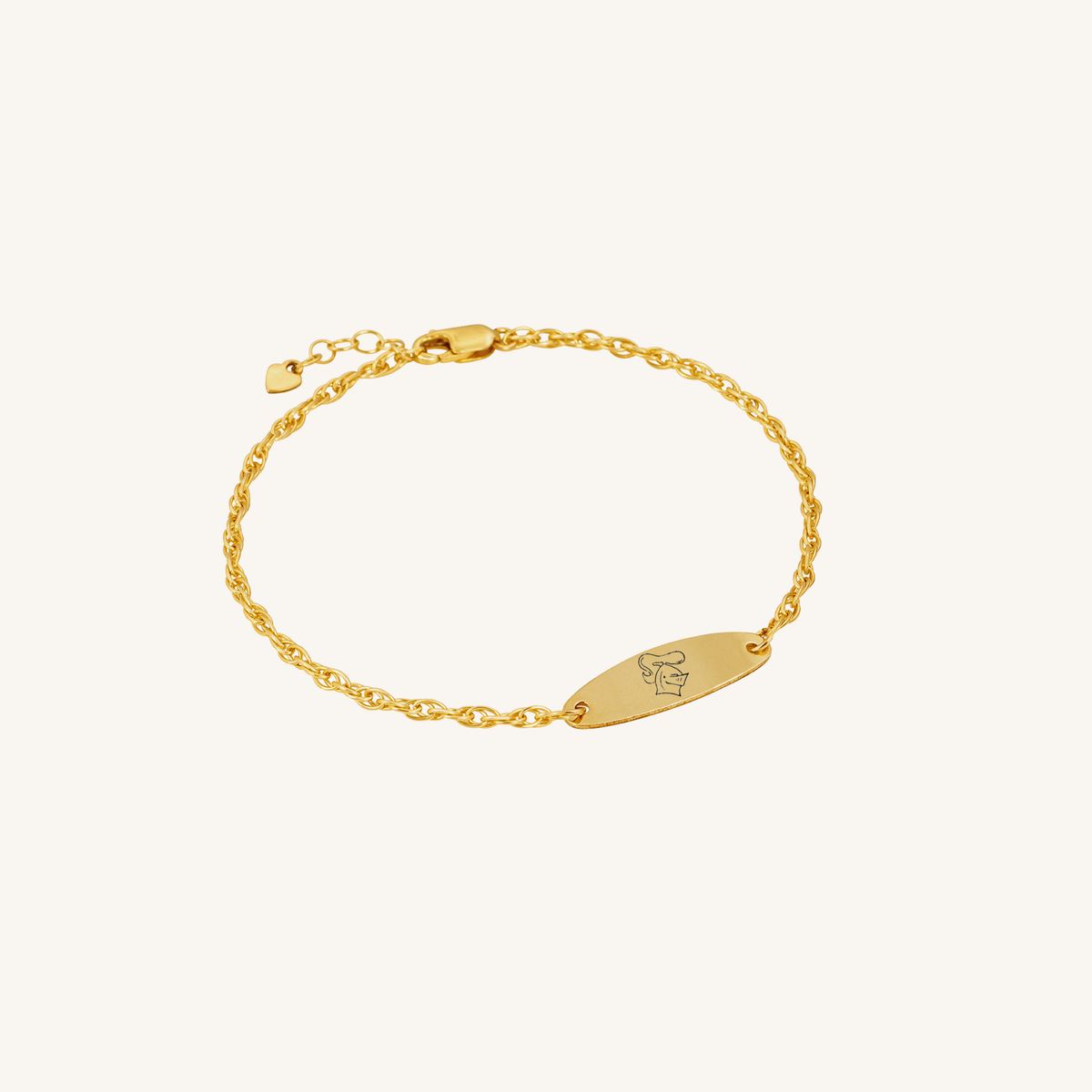 Newcastle Knights Engravable Oval Charm Bracelet - LIMITED EDITION - Gold