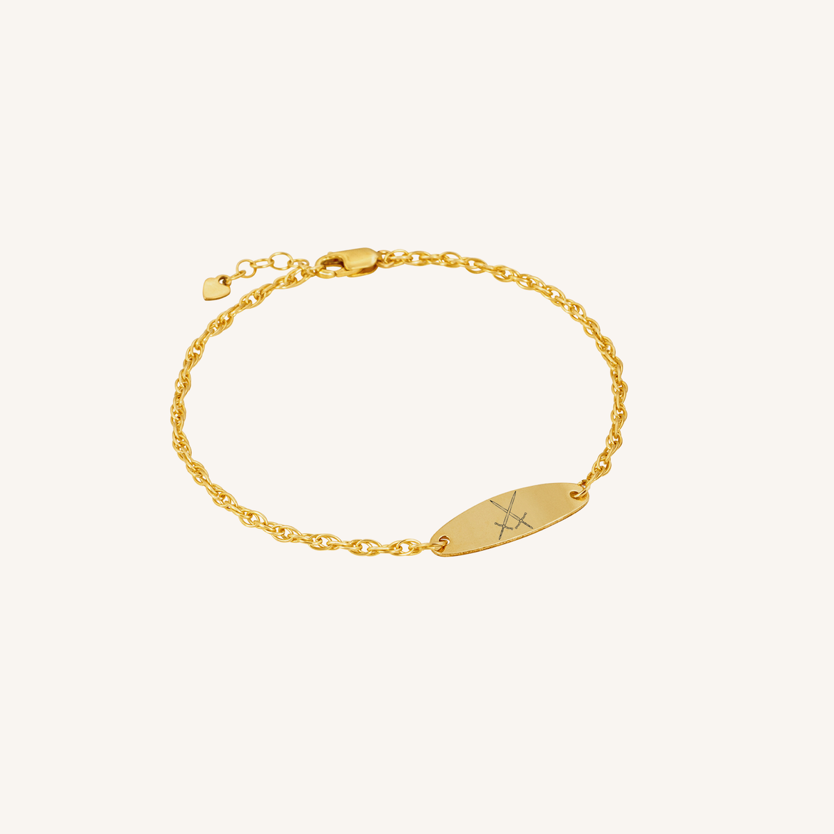 Newcastle Knights Engravable Oval Charm Bracelet - LIMITED EDITION - Gold