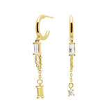 Sabrina Chain Hoops in Gold