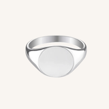 Signature Signet Ring in sterling silver, top down band profile