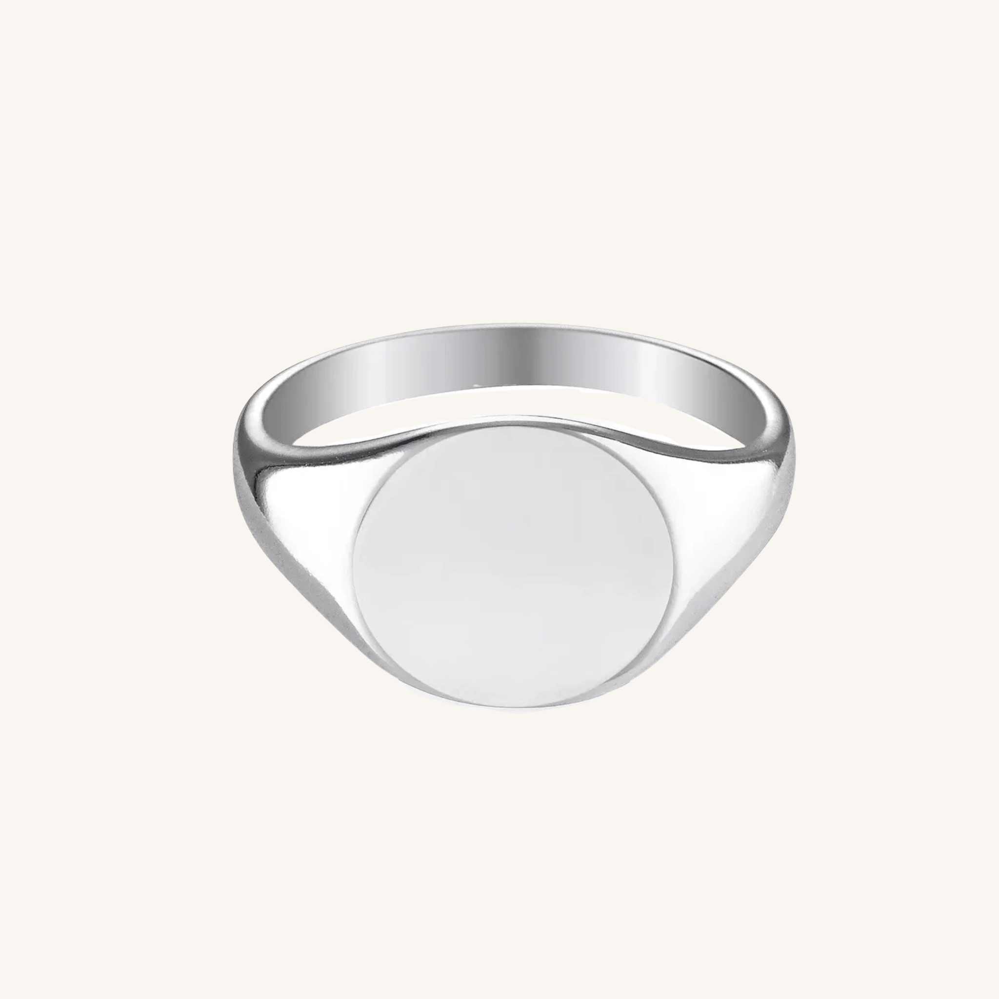 Signature Signet Ring in sterling silver, top down band profile