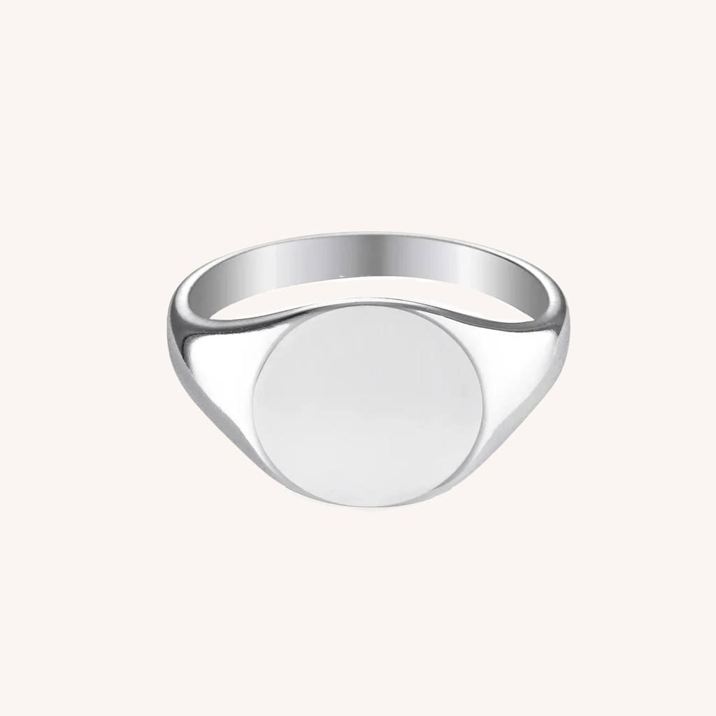 Signature Signet Ring in sterling silver, top down band profile