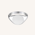 Signature Signet Ring in sterling silver, top down band profile
