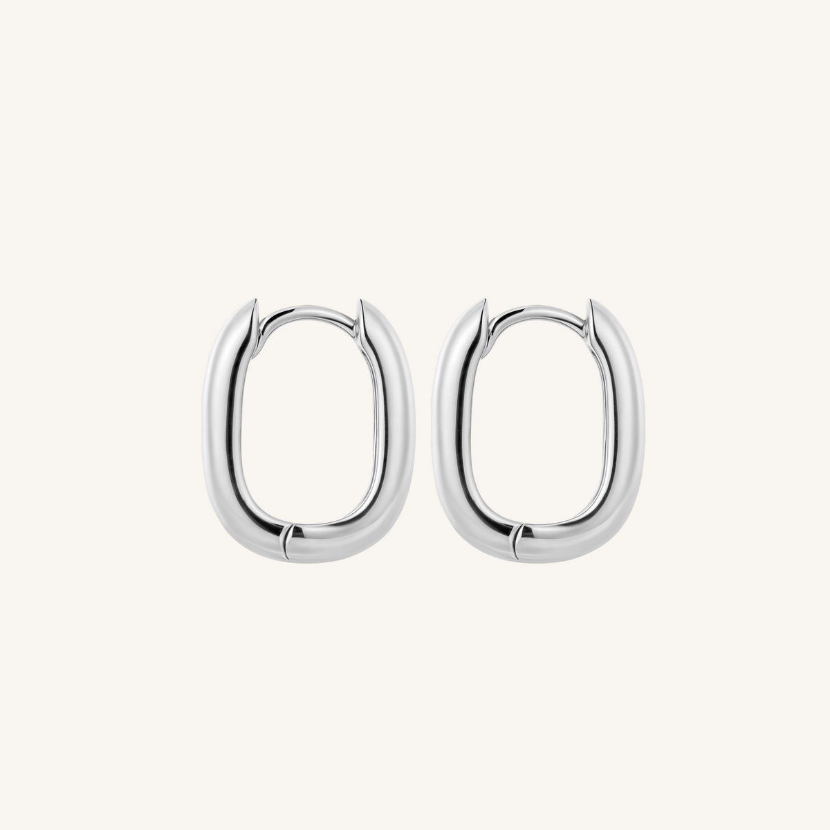 Aston Hoops Thick Silver Earrings - 925 Sterling Silver