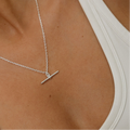 T-Bar Pendant Necklace - 925 Sterling Silver
