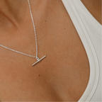 T-Bar Pendant Necklace - 925 Sterling Silver