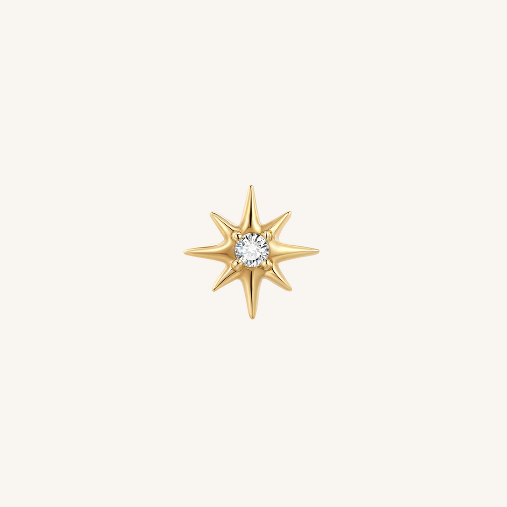 Starburst Flat Back Earring | SINGLE - 14k Gold Filled