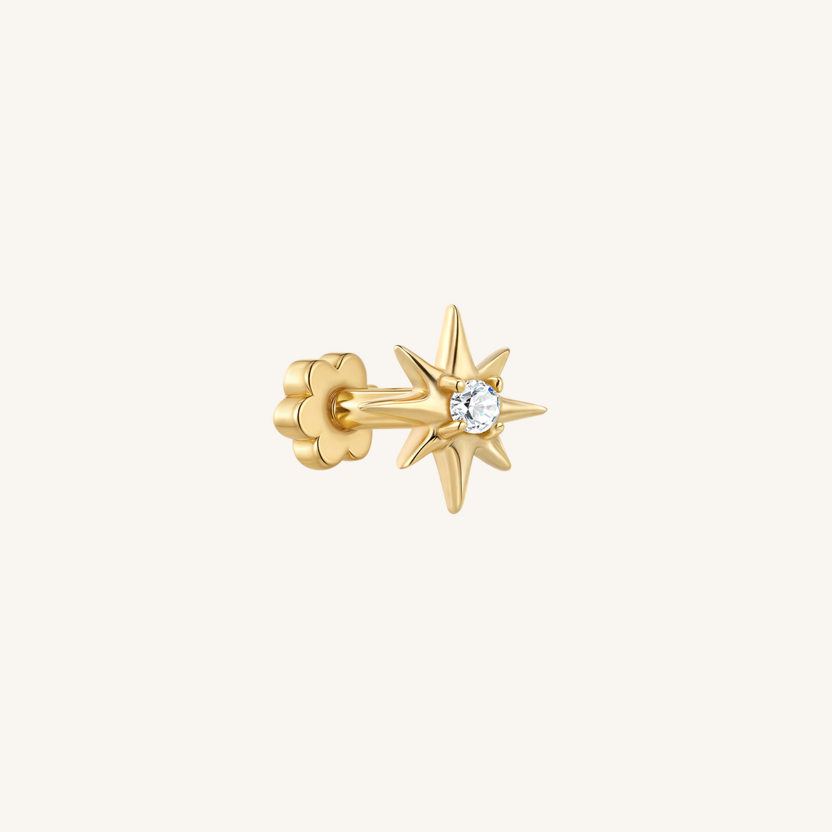 Starburst Flat Back Earring | SINGLE - 14k Gold Filled