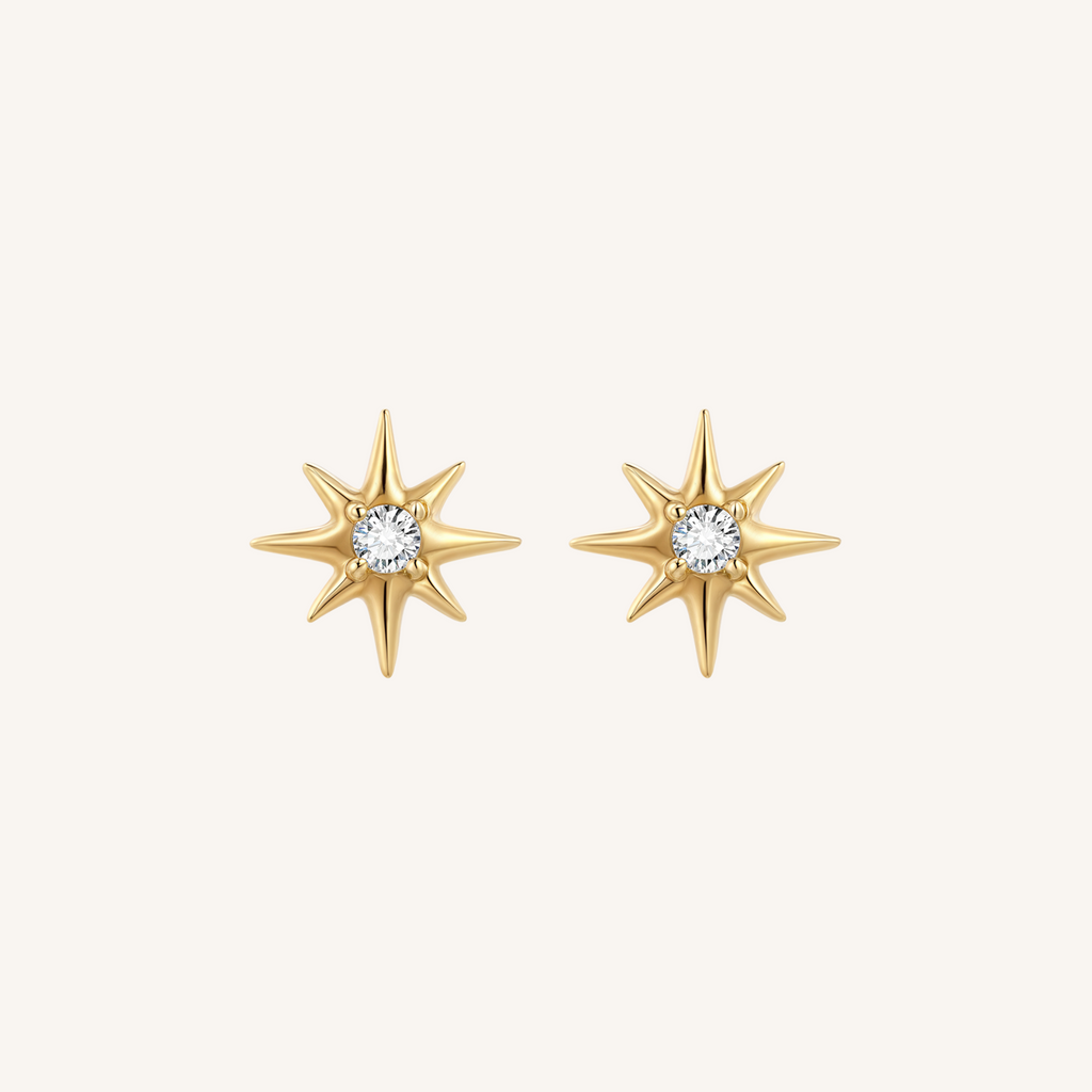 Starburst Flat Back Earrings - 14k Gold Filled