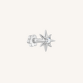 Starburst Flat Back Earrings | SINGLE - 925 Sterling Silver